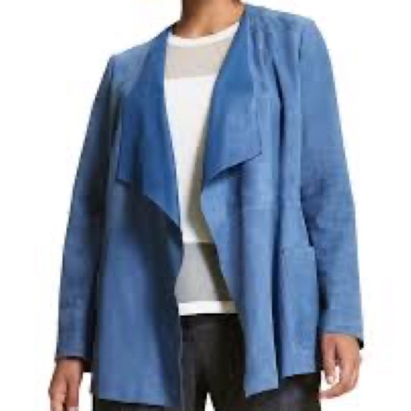 Marina Rinaldi Size 14 Plus Size Etere Suede Open Waterfall Jacket - Picture 1 of 11